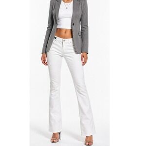 Mudd Womens Y2K Flare Jeans White Denim Low Rise Size 7 Bootcut 2000s